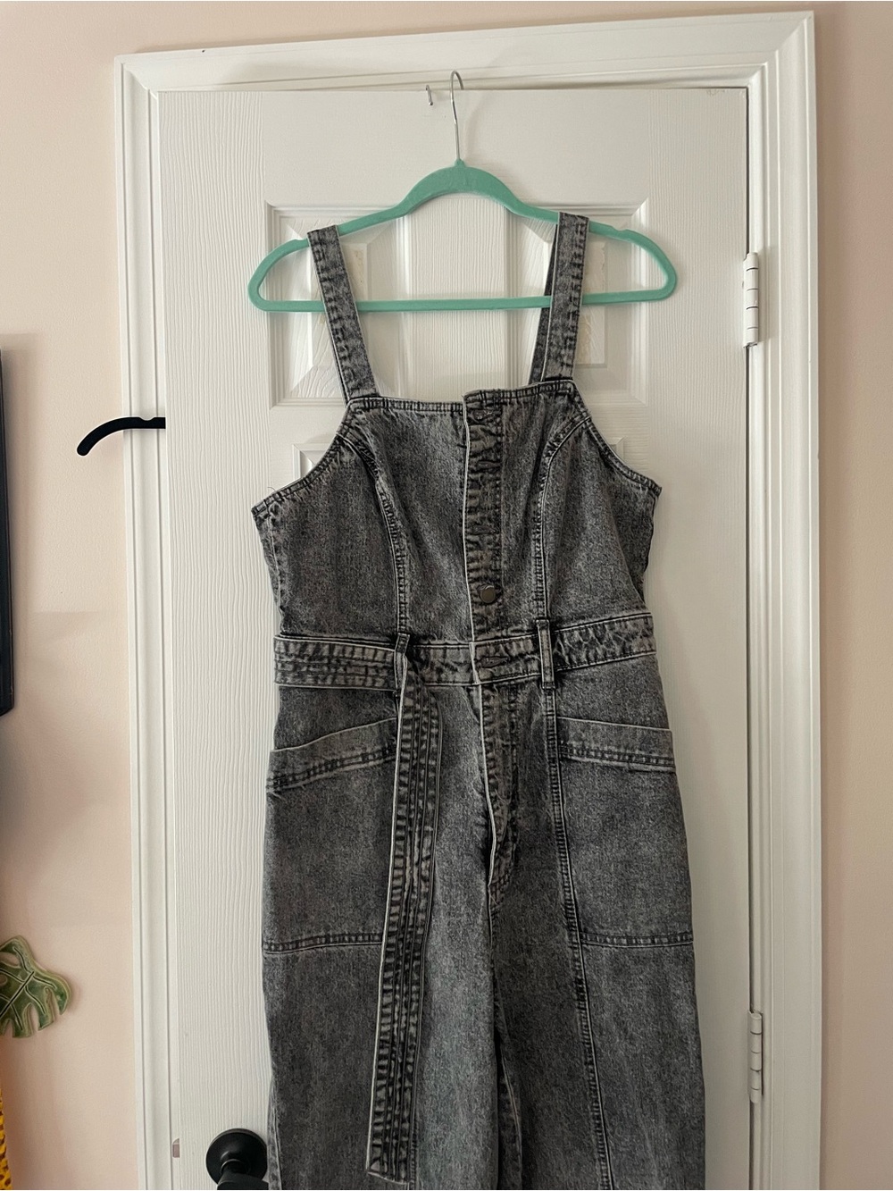 Universal Thread Gray Washed Denim Jumpsuit